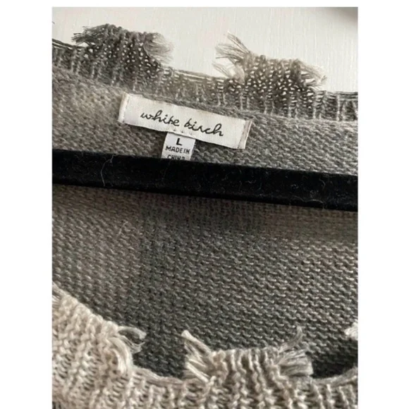 WHITE BIRCH Grey Distressed Sweater - Picture 6 of 7